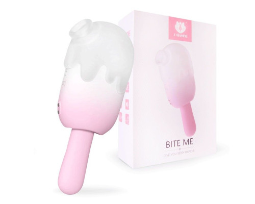 Нежно-розовый клиторальный вибромассажер Bite Me - 14,8 см.