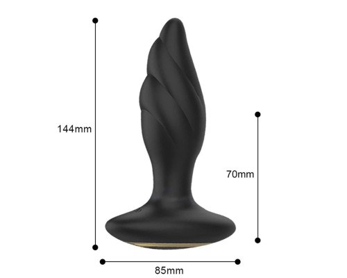 Черный анальный вибромассажер Whirlwind-RCT - 14,4 см.