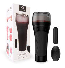 Черный мастурбатор-вагина с вибропулей и пультом ДУ