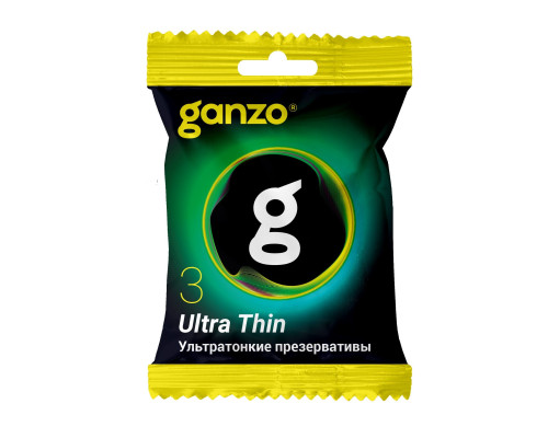 Ультратонкие презервативы Ganzo Ultra thin в мягкой упаковке - 3 шт.