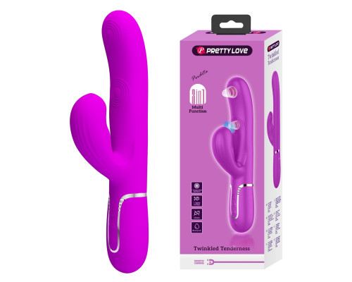 Лиловый вибратор-кролик с пульсацией Perdita - 22,8 см.