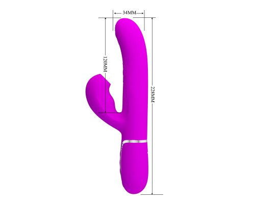 Лиловый вибратор-кролик с пульсацией Perdita - 22,8 см.