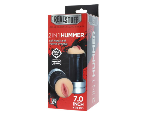 Двусторонний мастурбатор 2 in 1 Hummer - ротик и вагина