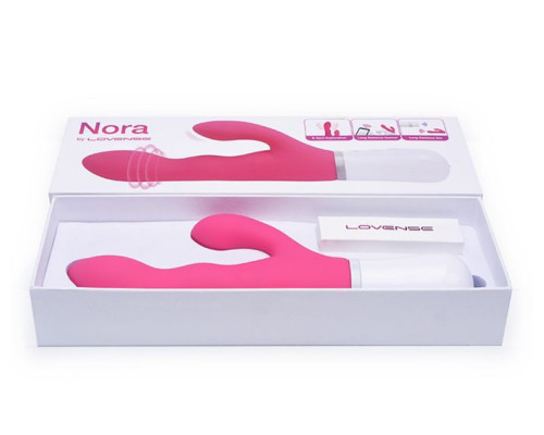 Революционный вибратор с дистанционным управлением Nora New - 20 см.