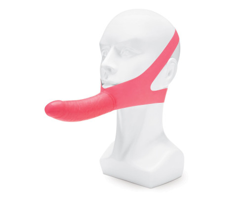 Розовый фаллоимитатор с креплением на лицо The Original Facilitator - 14 см.