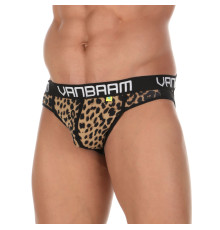 Черные сексуальные трусы-джоки с леопардовым принтом