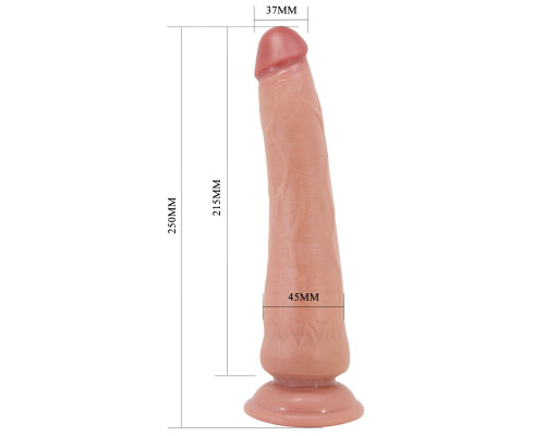 Телесный фаллоимитатор с подвижной кожей Tiemeyer - 25 см.