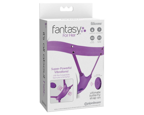Сиреневый пояс с вибровкладкой Ultimate Butterfly Strap-On