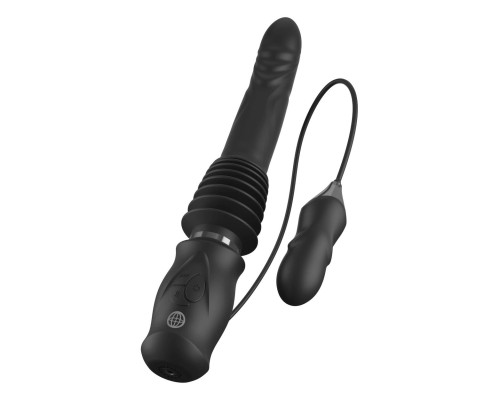 Черный автоматический вибромассажер с вибропулей Ultimate Silicone Thruster