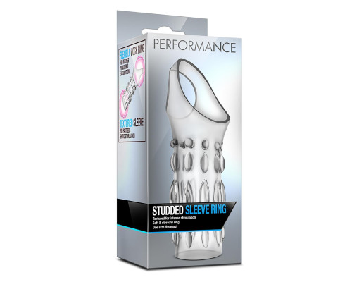 Прозрачная насадка на пенис Stretchy Studded Penis Sleeve Ring