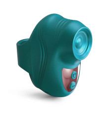 Зеленый клиторальный стимулятор на палец Kisscool