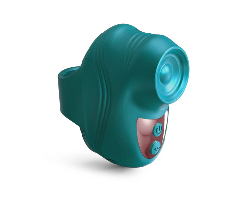 Зеленый клиторальный стимулятор на палец Kisscool