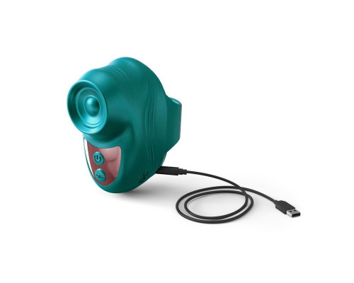 Зеленый клиторальный стимулятор на палец Kisscool