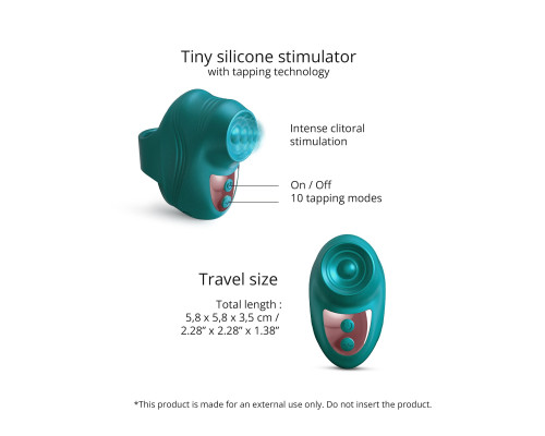 Зеленый клиторальный стимулятор на палец Kisscool