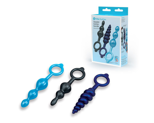 Набор из 3 силиконовых анальных стимуляторов Beaded Butties Bundle