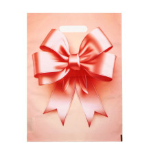 Пакет с принтом в виде банта с вырубной ручкой (30х40 см)