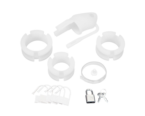 Белая клетка для пениса Silicone Small 2 in Cock Cage With Ball Divider