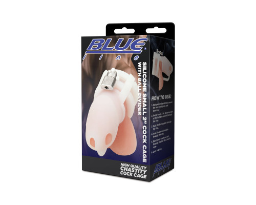 Белая клетка для пениса Silicone Small 2 in Cock Cage With Ball Divider
