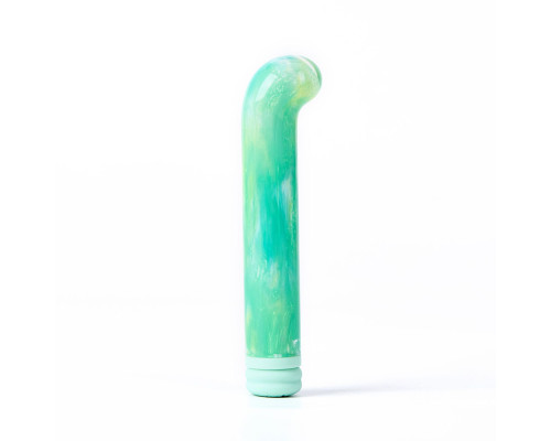 Зеленый компактный вибратор из стекла Magic Cane - 12 см.