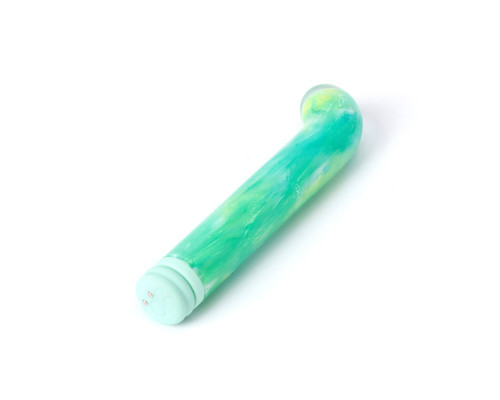 Зеленый компактный вибратор из стекла Magic Cane - 12 см.