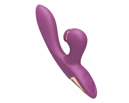 Сливовый вибратор-кролик с вакуумной стимуляцией 5’’ Silicone Suction Kiss - 20,3 см.