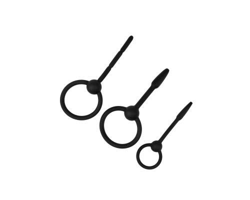 Набор из 3 черных уретральных массажеров Spin