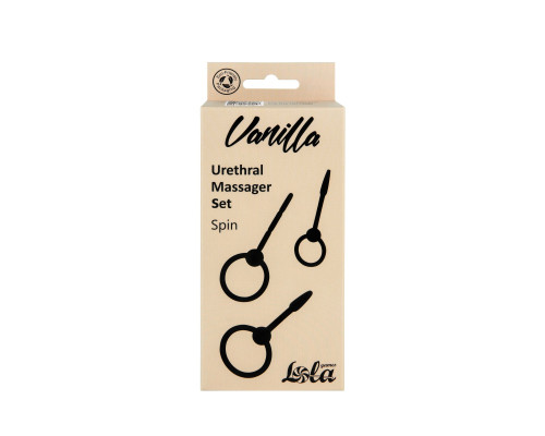 Набор из 3 черных уретральных массажеров Spin