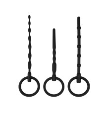 Набор из 3 черных уретральных массажеров Twist