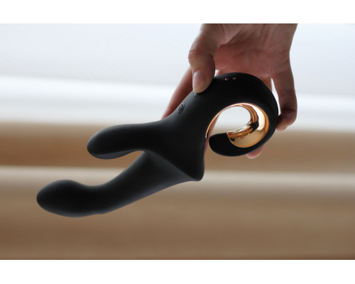 Черный вибратор-кролик Mystery - 22,5 см.