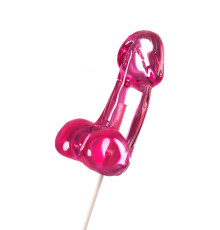 Розовый леденец в форме члена со вкусом айриш крим - 80 гр.