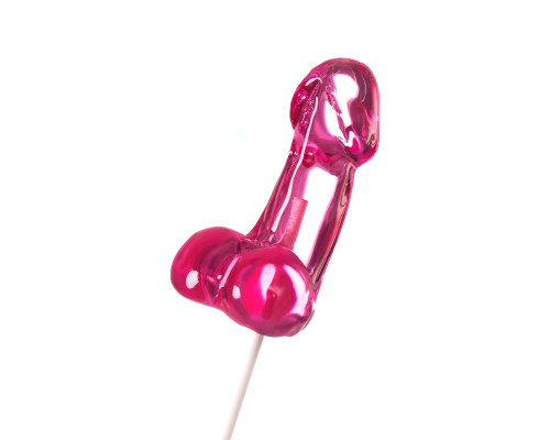 Розовый леденец в форме члена со вкусом айриш крим - 80 гр.