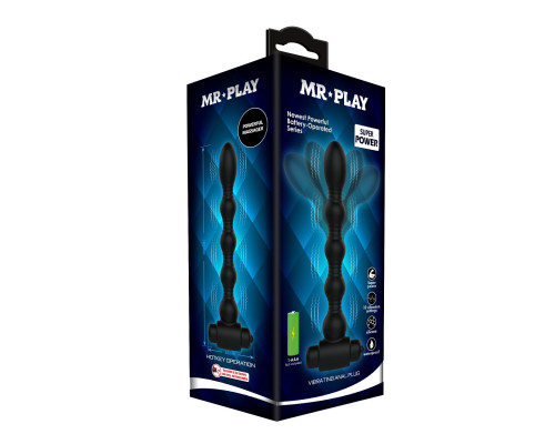 Черный анальный вибростимулятор - 18,2 см.