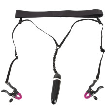 Женские вибростринги с зажимами для половых губ Spreader String with Vibrator