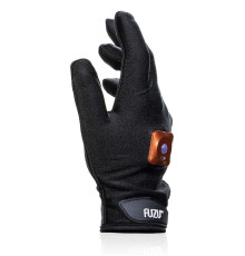 Черная виброперчатка для массажа Fuzu на правую руку