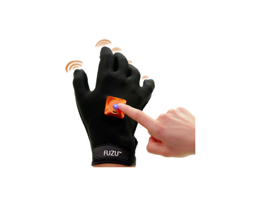 Черная виброперчатка для массажа Fuzu на правую руку