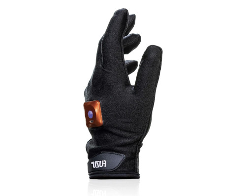 Черная виброперчатка для массажа Fuzu на левую руку