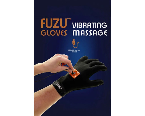 Черная виброперчатка для массажа Fuzu на левую руку