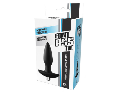 Черная анальная вибропробка FantASStic Vibrating Plug - 14 см.