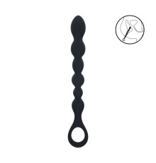 Черная силиконовая цепочка Beaded Snake Silicone Anal Probe with Loop - 26 см.