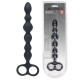 Черная анальная цепочка Beaded Silicone Anal Probe with Double Loop - 24 см.