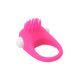 Розовое эрекционное кольцо с щеточкой Silicone Stimu Ring