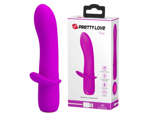 Лиловый вибростимулятор Troy - 15 см.