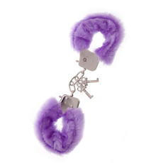 Фиолетовые меховые наручники METAL HANDCUFF WITH PLUSH LAVENDER