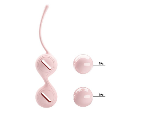 Нежно-розовые вагинальные шарики на сцепке Kegel Tighten Up I