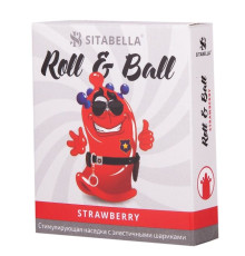 Стимулирующий презерватив-насадка Roll   Ball Strawberry