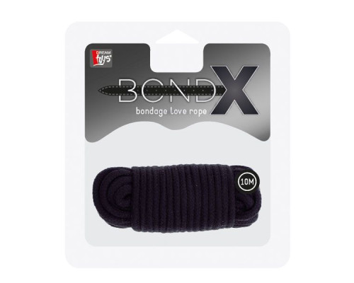 Черная веревка для связывания BONDX LOVE ROPE - 10 м.