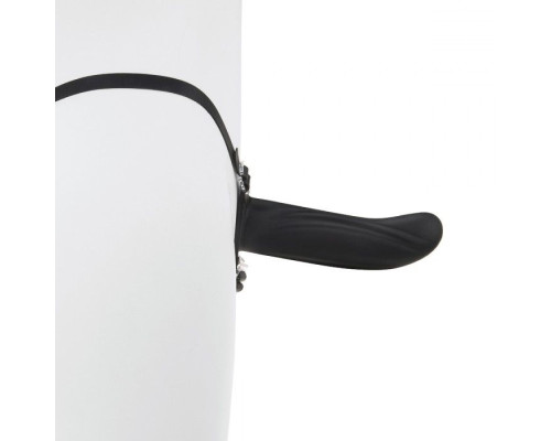 Черный полый страпон с вибрацией Mojo Ghia - 16 см.