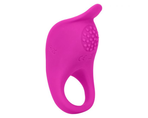 Ярко-розовое эрекционное виброкольцо Silicone Rechargeable Teasing Enhancer