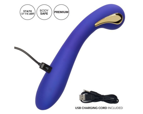 Фиолетовый вибромассажер с электростимуляцией Intimate Estim Petite G Wand - 19 см.