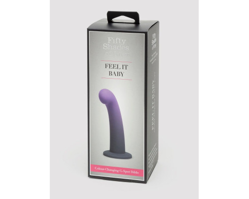 Фиолетовый, меняющий цвет фаллоимитатор Feel It Baby Colour-Changing Silicone G-Spot Dildo - 17,8 см.